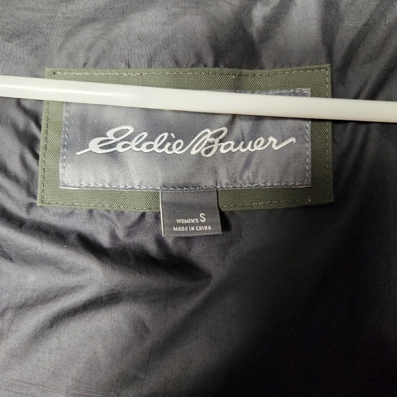 Eddie Bauer Womens Olive Wool Blend Hooded Down Puffer Coat-Size S - Picture 7 of 11